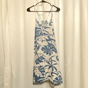 Puanani Hawaiian Dress Small Blue Tropical Floral Design Vacation Made In Hawaii